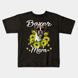 Womens Dog Mom Mother's Day Boxer Mom Kids T-Shirt